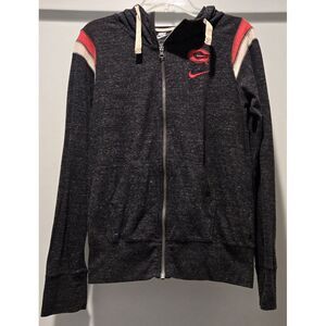 Nike Georgia Bulldogs Full Zip Hoodie‎ Jacket Gray White Red Womens Small GA